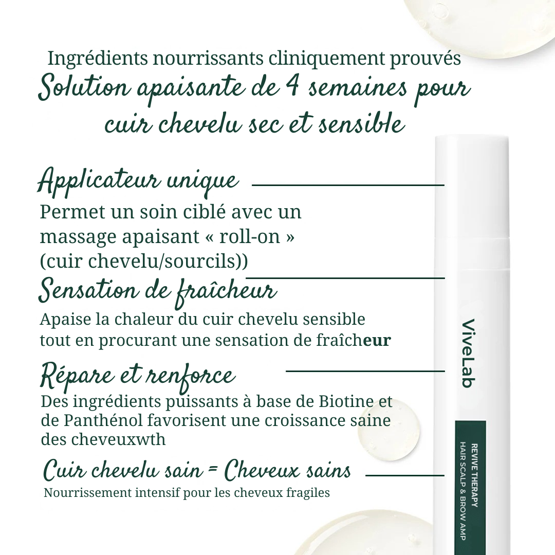 ViveLab Revive Therapy Ampoule Fortifiante Avancée pour les Cheveux, le Cuir Chevelu et les Sourcils