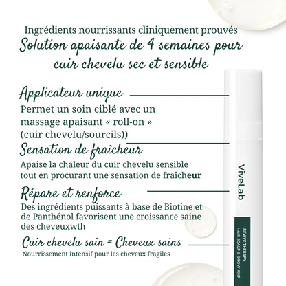 ViveLab Revive Therapy Ampoule Fortifiante Avancée pour les Cheveux, le Cuir Chevelu et les Sourcils