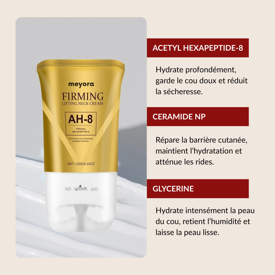 Crème Raffermissante & Liftante Cou Meyora AH-8 | Soin Anti-Âge aux Peptides 120g